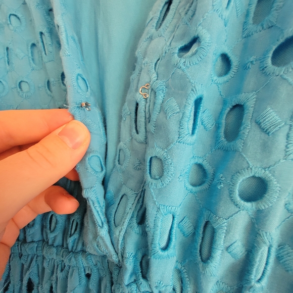 Anthropologie Azure Eyelet Maxi Dress - Picture 5 of 5